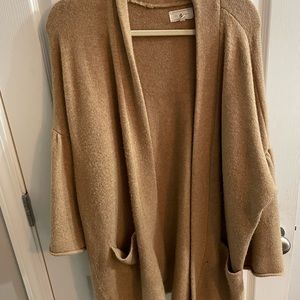 Lou & Grey Tan Bell Sleeve Cardigan